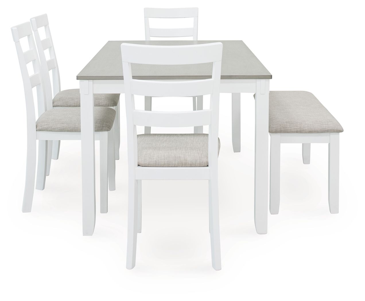 Stonehollow - Rectangular Drm Table Set (Set of 6) - White / Gray