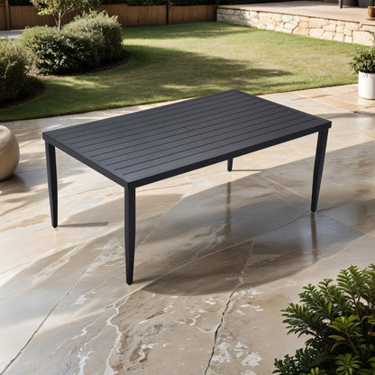 Outdoor Patio Dining Table With Tapered Feet & Umbrella Hole