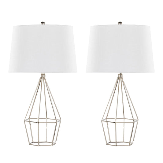 Diana - Contemporary Table Lamp (Set of 2) - Polished Nickel / Black Satin