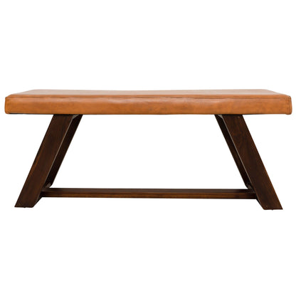 Marley - Genuine Leather Bench - Amber