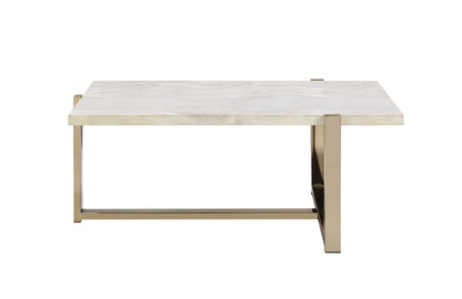 Feit - Faux Marble Top Coffee Table - White Marble