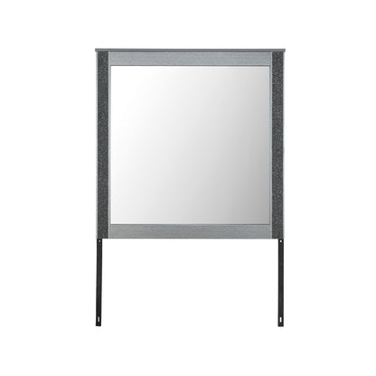 Lorenzo - Large Scale Mirror With Sleek Frame And Glittered Detailing - Silver
