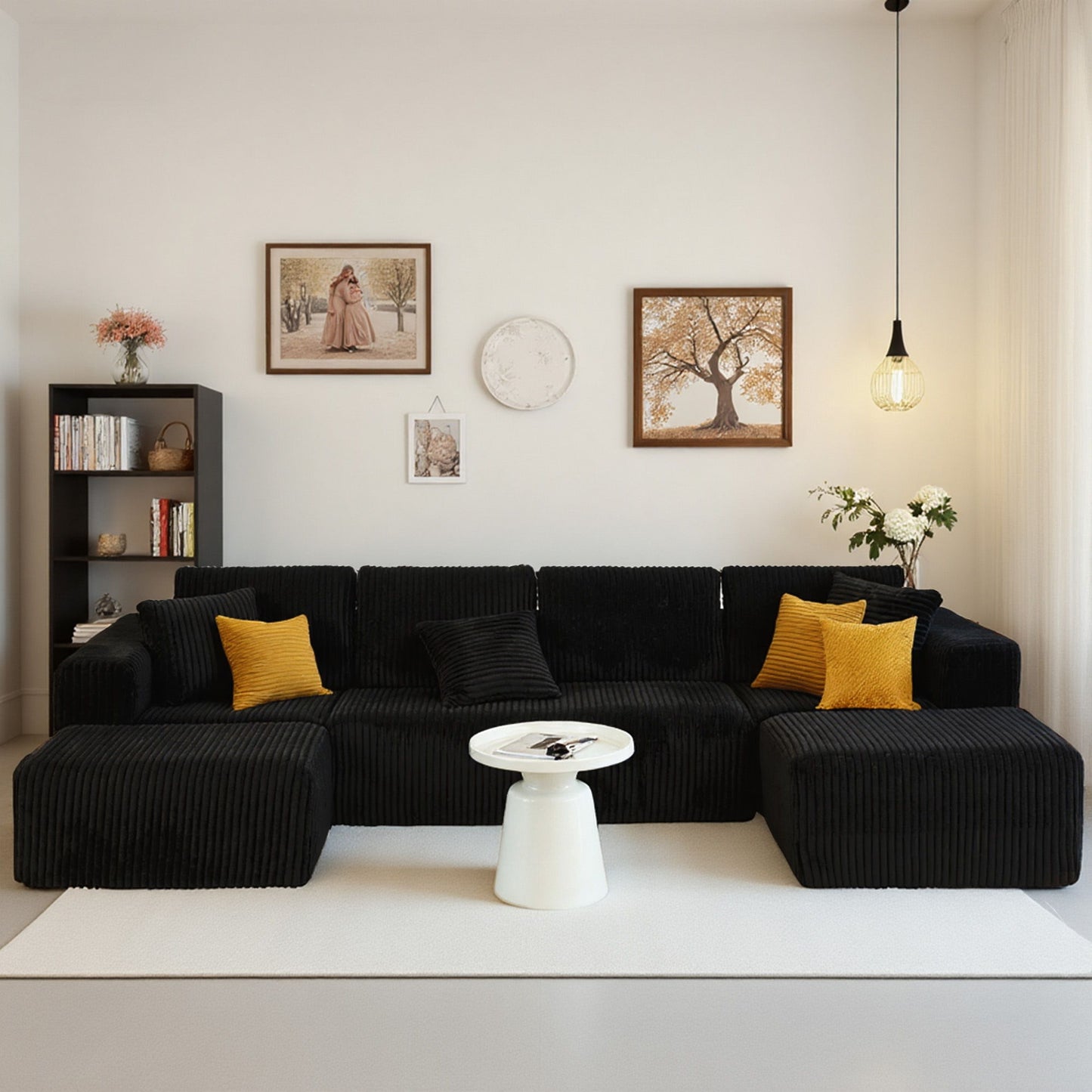 Modular U-Shaped Sectional Sofa With Reversible Design