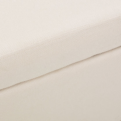Upholstered Storage Ottoman With Nailhead Trim - Beige