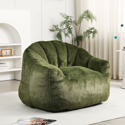 Beanbag Chair, Beanbag Sofa Chair With Armrests Stuffed High Density Foam