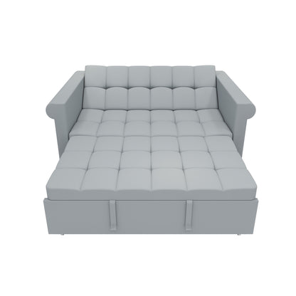 Compact Loveseat With Trundle Sleeper And Storage Pocket - Gray