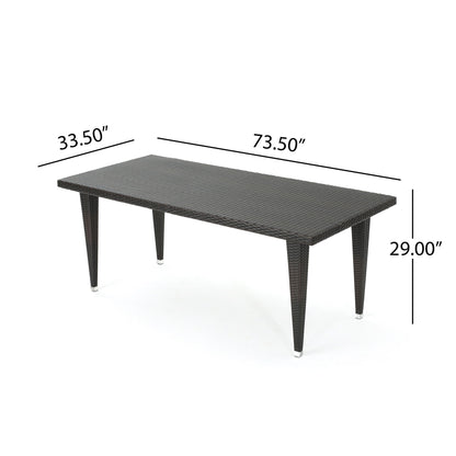 Reflect - Outdoor Dining Table With Rattan Cover - Dark Gray