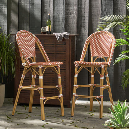 Outdoor Pe Rattan French Barstool Set