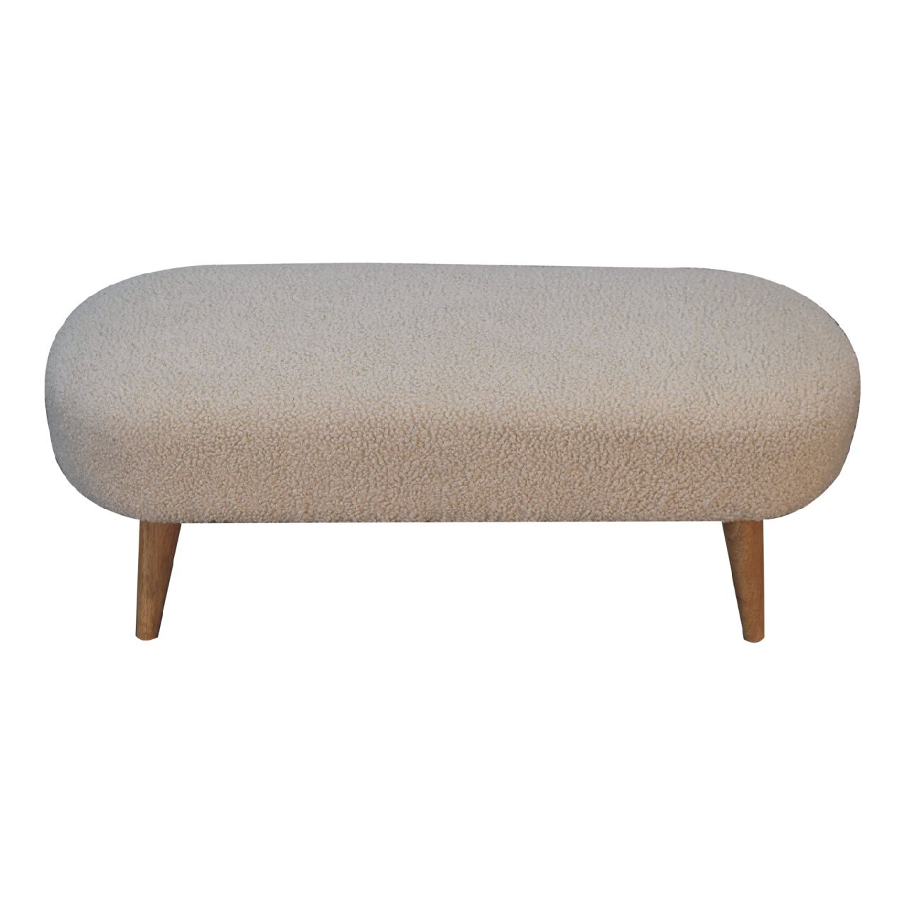 Boucle Hallway Bench - Cream