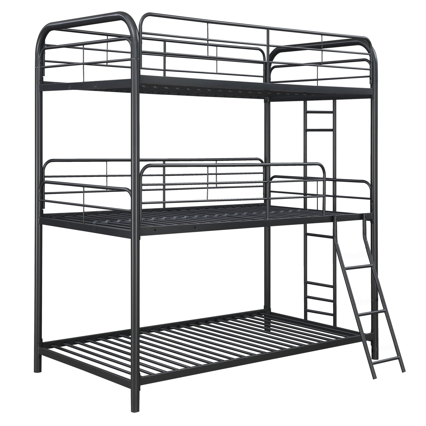 Triple Bunk Bed, Twin / Twin / Twin - Black