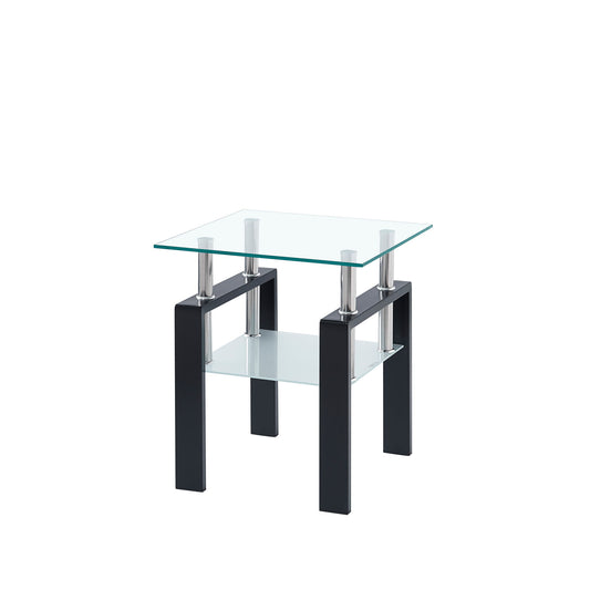 Luxury Modern Tempered Glass Coffee Table With 2 Layers