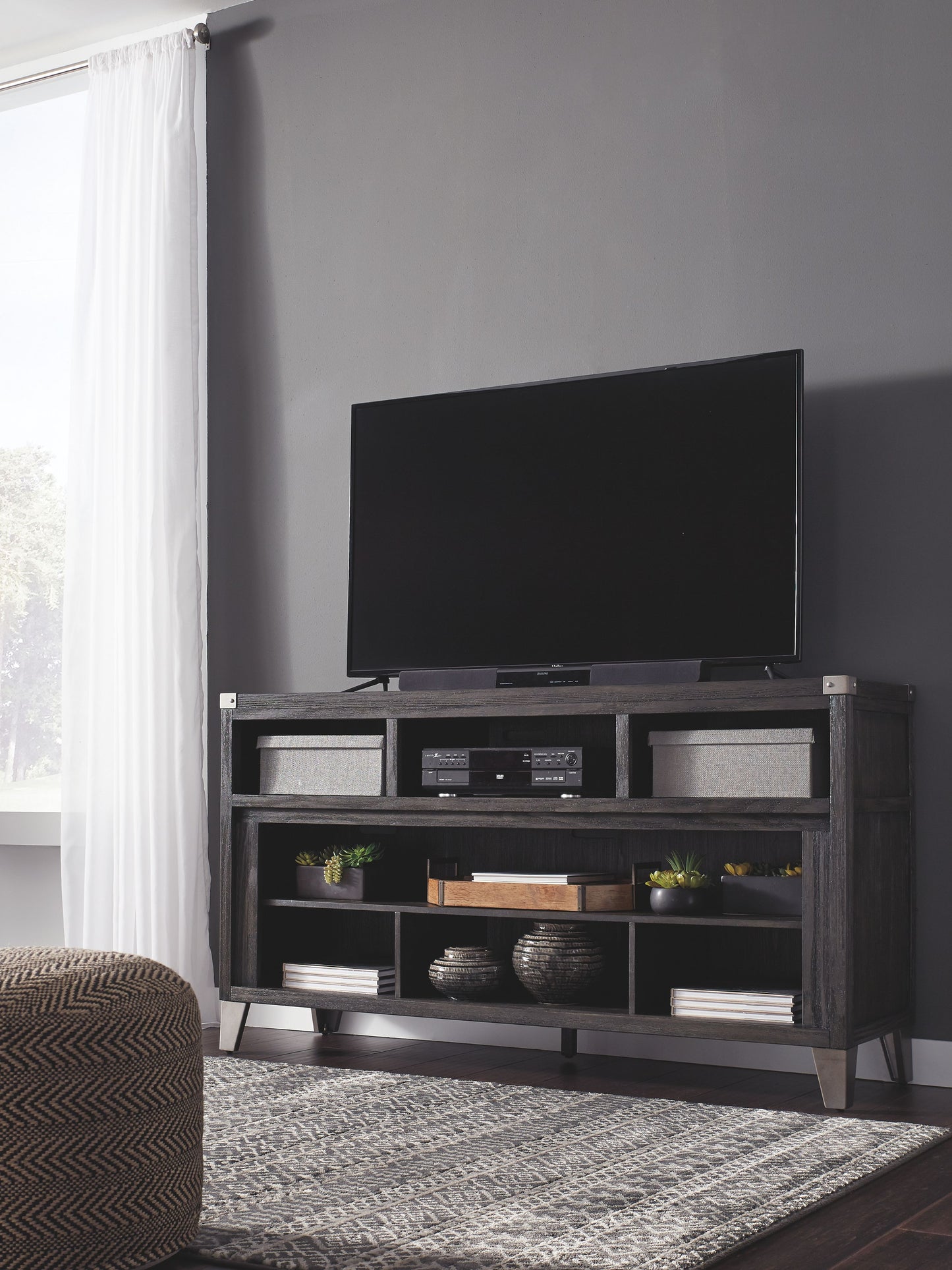 Todoe - LG TV Stand w/Fireplace Option - Gray