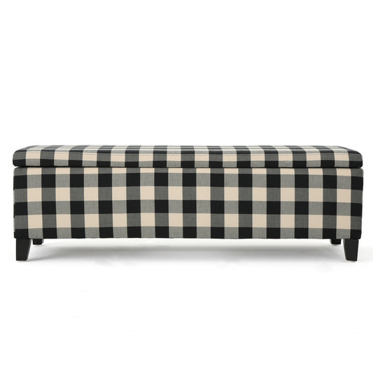 Contemporary Storage Ottoman With Seating And Storage - Black