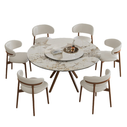 Modern Sintered Stone Dining Table Set With Chairs