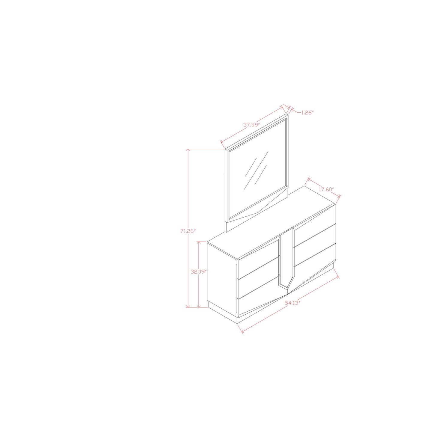 Vios - Zebra HG Mirror - White