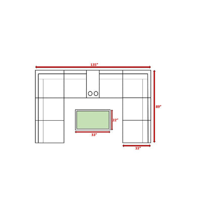 Comfortable Modern Patio Rattan Sectional Set With Cushions