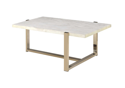 Feit - Faux Marble Top Coffee Table - White Marble