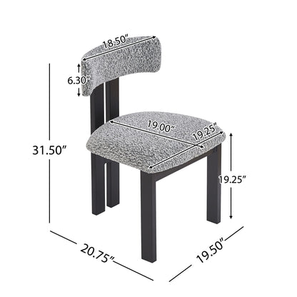 Modern Upholstered Armless Dining Chairs With Metal Legs