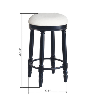 360° Swivel Wooden Barstools With Upholstered Seat, Counter Height (Set of 2)