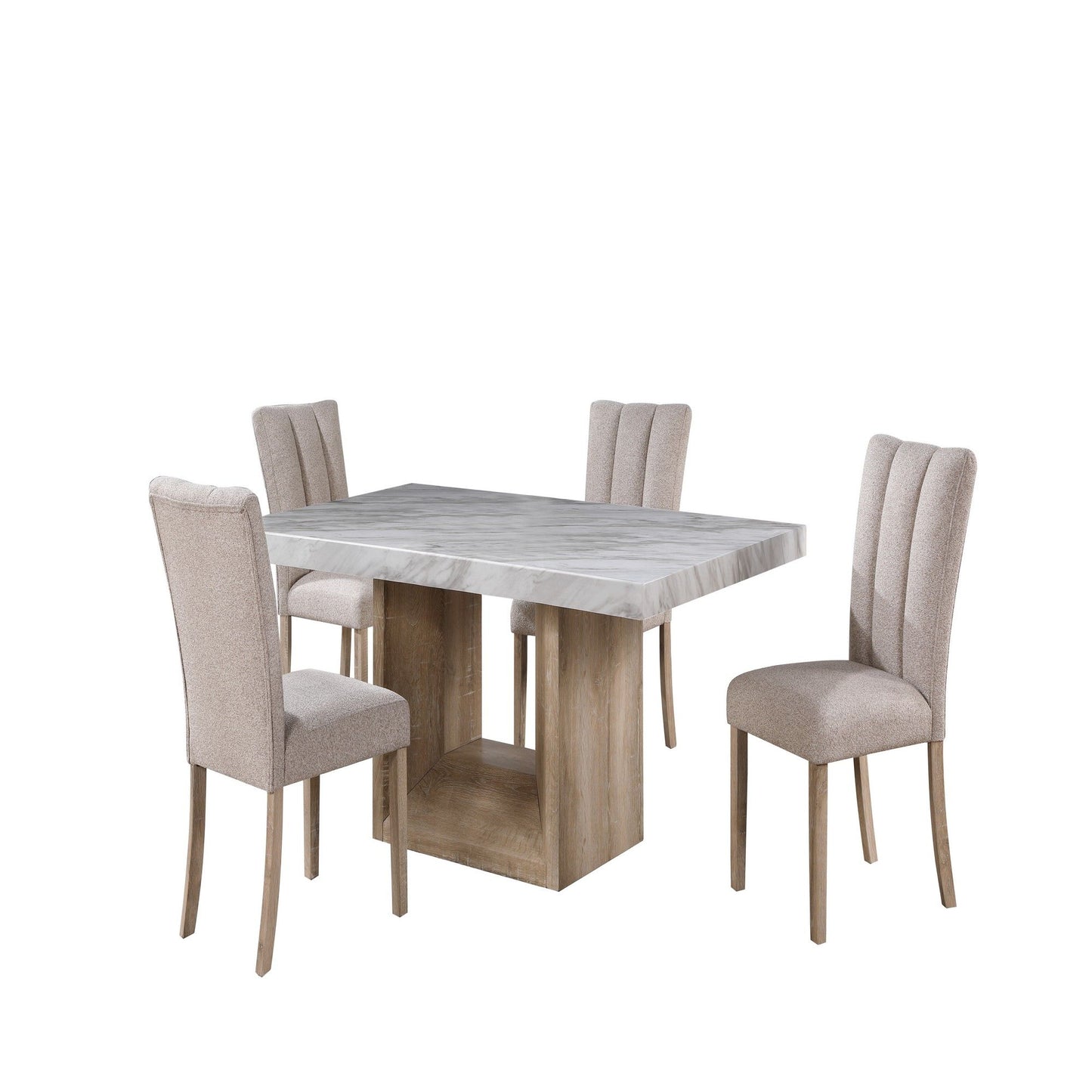 Sheena - 5 Pieces Dining Table Set - Natural