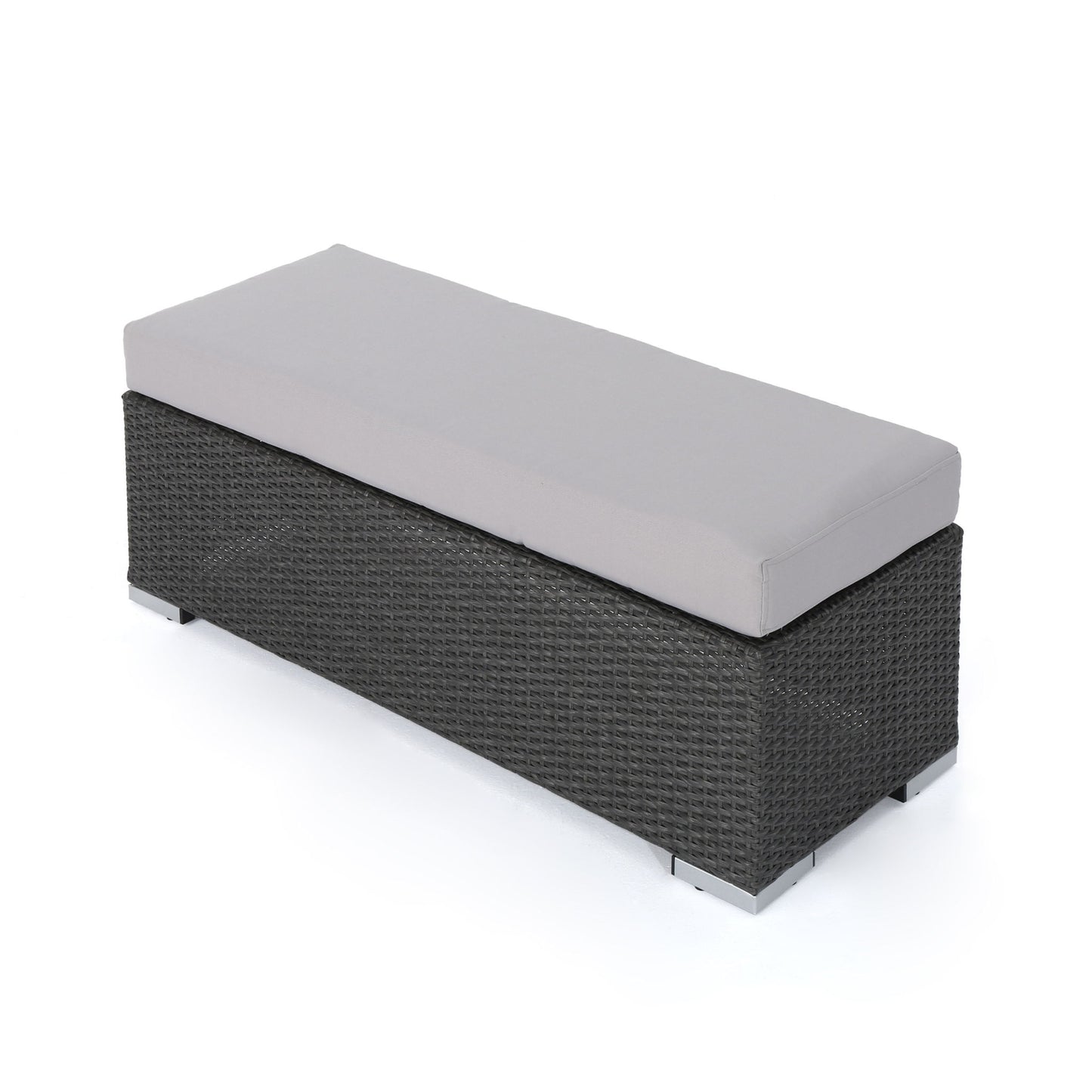 Enthrallia - Outdoor Wicker Bench With Foam Filled Cushion