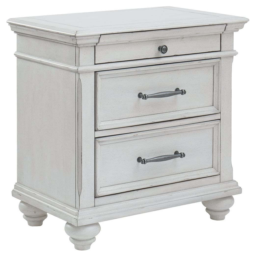 Kanwyn - Three Drawer Night Stand - Whitewash