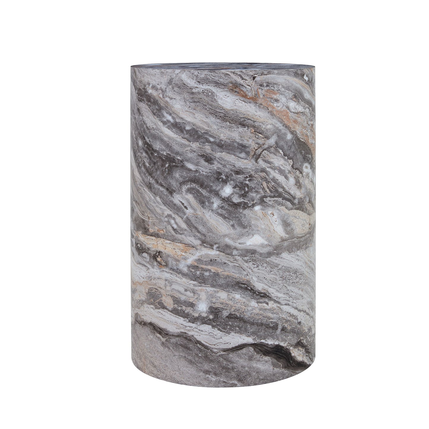 Simple Marble Textured Cylindrical Coffee Table Material - Gray