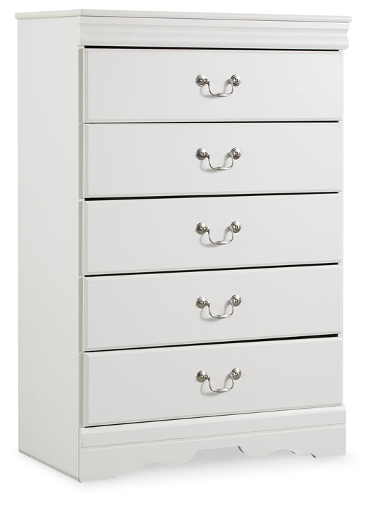 Anarasia - Five Drawer Chest - White
