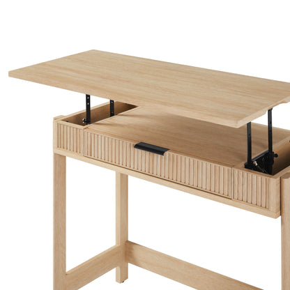 Transitional Reeded Writing Desk With Drawer