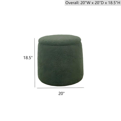 Elegant Round Storage Ottoman Upholstered