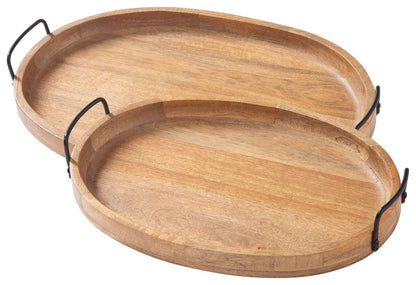 Jocelyne - Tray Set (Set of 2) - Brown / Black