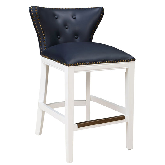 Macon - Counter Stool With Accents - Dark Blue
