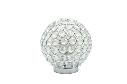 Crystal Globe - Table Lamp - Pearl Silver