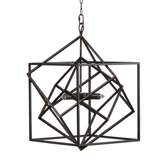 3 Light Metal Chandelier, Hanging Light Fixture With Adjustable Chain For Kitchen, Bulb Not Included - Black