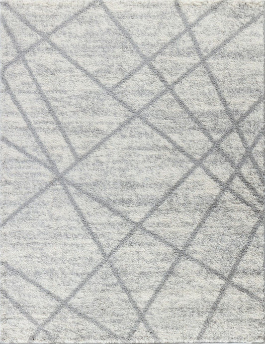 Loft Shag - 7'10" X 9'10" Polypropylene, Shaggy Area Rug - Gray