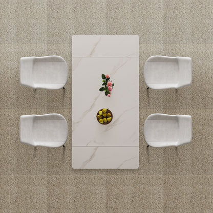 Retractable Sintered Stone Dining Table Set With Chairs