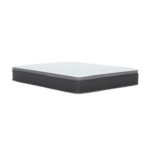 10" Full Size Hybrid Mattress In A Box, Gel Memory Foam Mattress Top With Pocket Coil Base - Gray / White