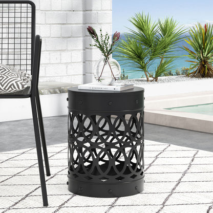 Outdoor Metal Large End Table, Modern Design