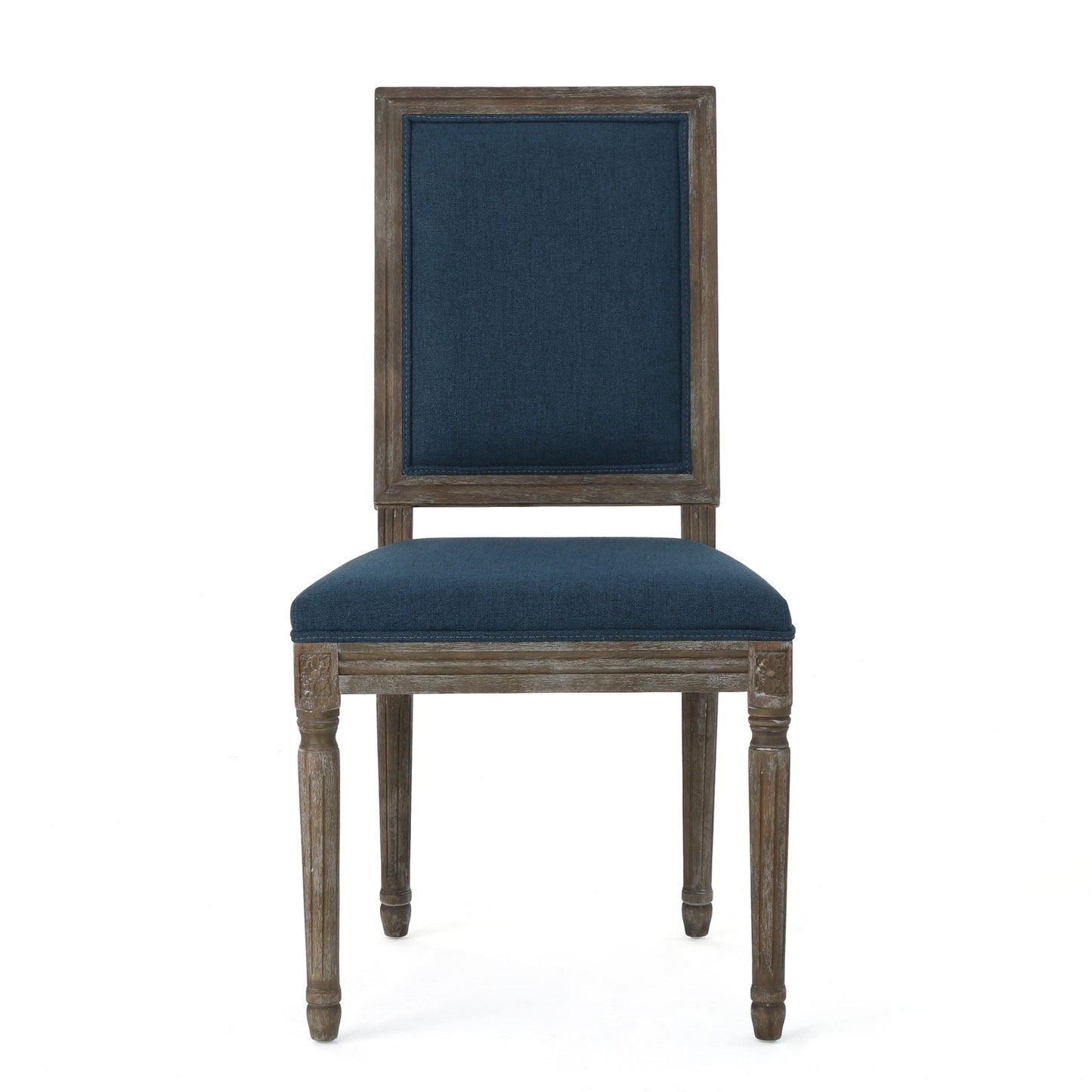 Traditional Style Dining Chair Set With Fabric Upholstery