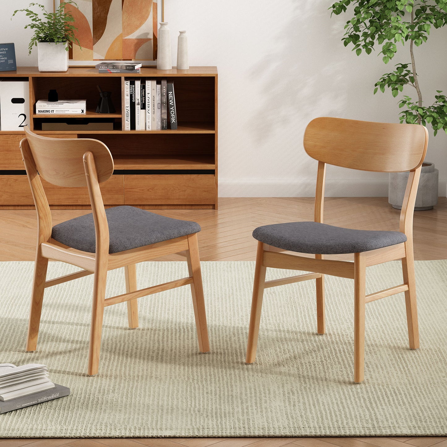 Dining Chairs With Cushioned Seat (Set of 2)