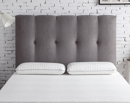 Bridgevine Home - Queen Size Tufted Upholstered Headboard With Nailhead Trim - Gray