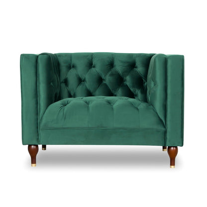 Evelyn - Mid-Century Modern Tufted Back Lounge Chair - Green