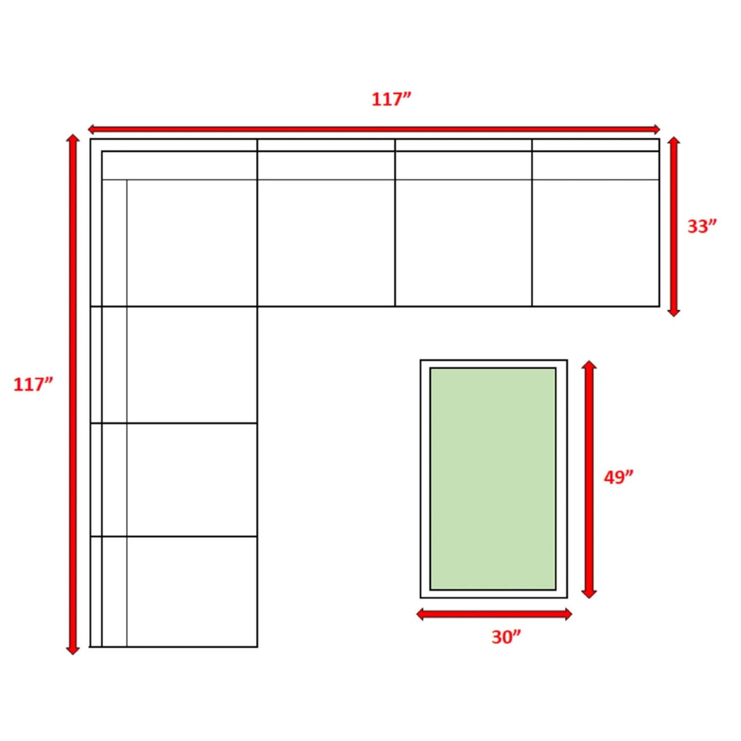 Comfortable Modern Patio Rattan Sectional Set With Cushions