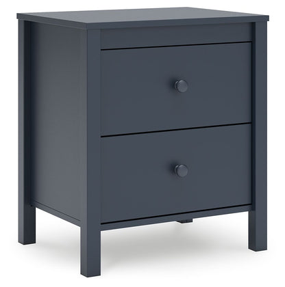 Simmenfort - Two Drawer Night Stand - Navy Blue