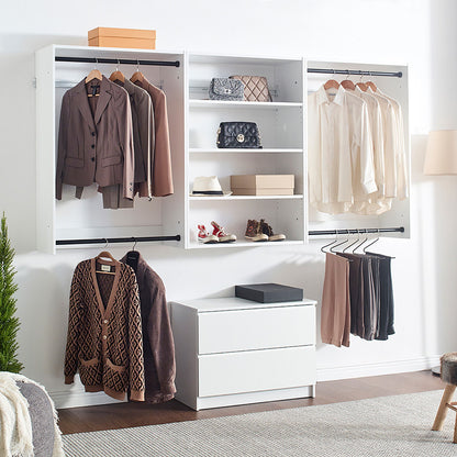 Devi - Wall Mounted Wood Closet System With Modular Units