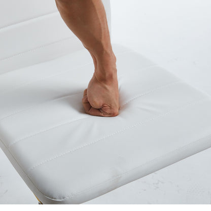 Dining Chair (Set of 4) - Gold / White