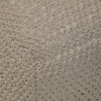 Semi Rounded Pouf, Cable Knitted, Perfect Seating