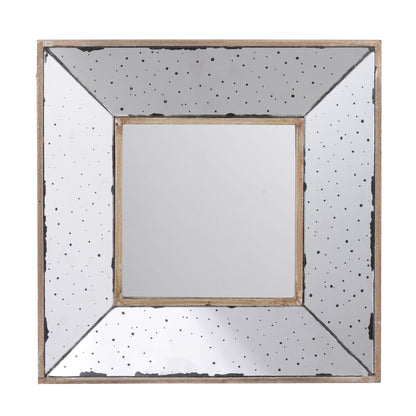 Distressed Accent Mirror, Traditional Style Framed Wall Mirror For Living Room