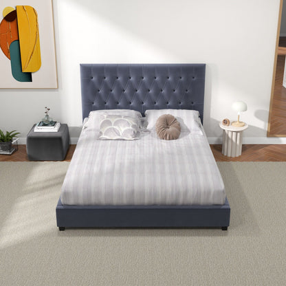 Donald - Mid-Century Modern Upholstered Platform Bed