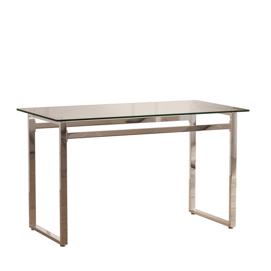 Modern Minimalist Rectangular Dining Table With Tempered Glass Top